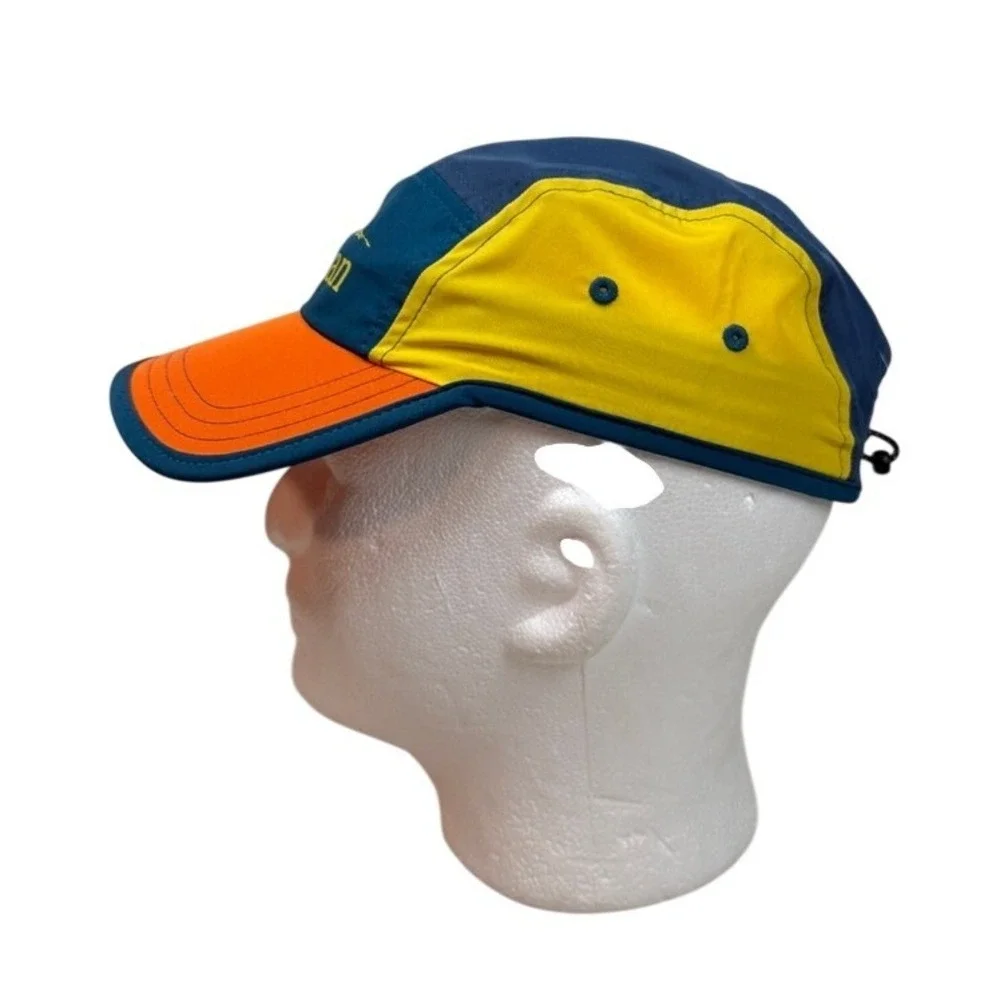 LL Bean Kids Mountain Classic Five-Panel Hat OSFA Blue Yellow Orange Hiking Cap